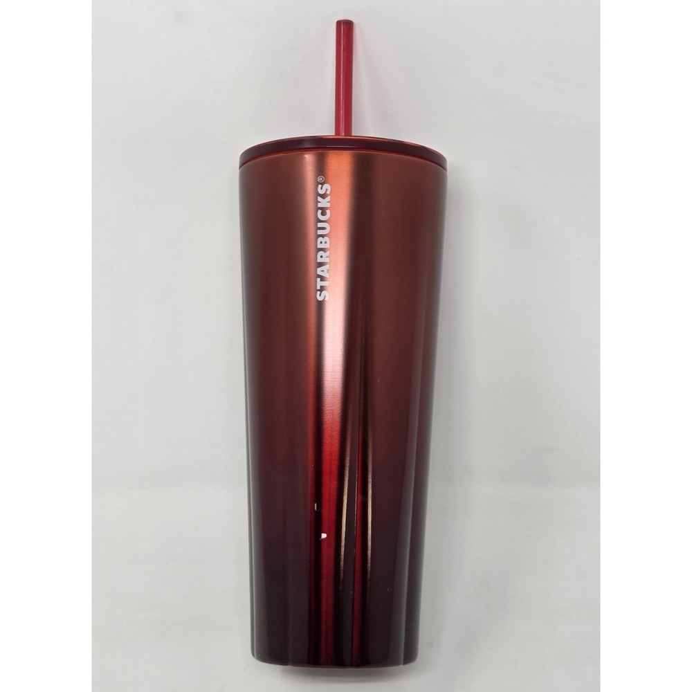 Starbucks 2020‎ Christmas Holiday Gradient Red Stainless Steel 24oz Tumbler